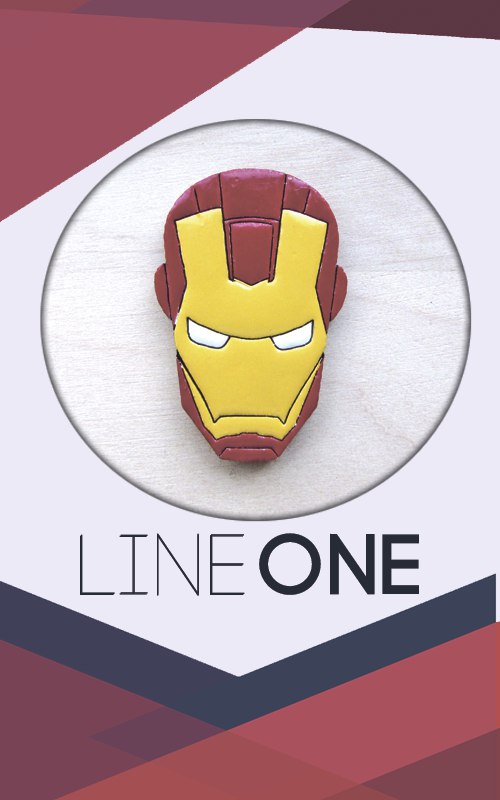 Деревянный значок Железный Человек | Iron Man
