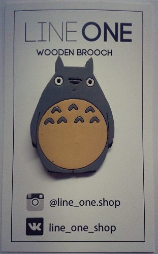 Деревянный значок Тоторо | Totoro