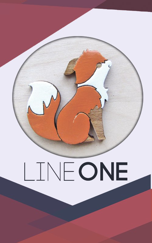 Деревянный значок Лисичка | Foxy