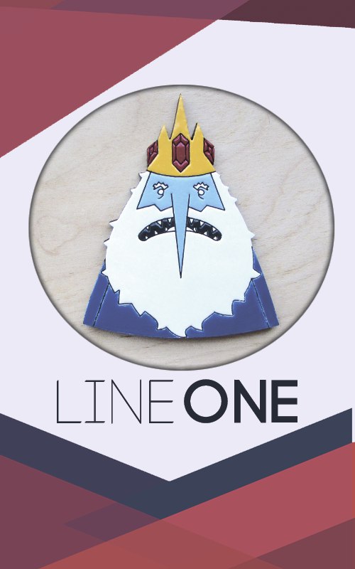 Деревянный значок Ледяной Король Время Приключений / Ice King Adventure Time