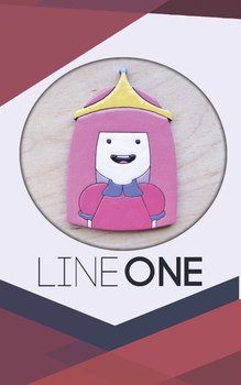 Деревянный значок Принцесса Жвачка Время Приключений | Princess Bubblegum Adventure Time