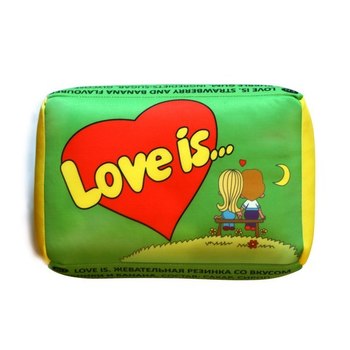 Love is... подушка 30х20х15 зеленая