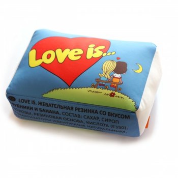 Love is... подушка 30х20х15 синяя