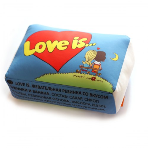 Love is... подушка 30х20х15 синяя