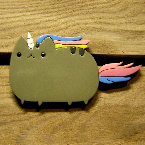 Дерев’яний значок Пушин Єдиноріг | Pusheen Unicorn