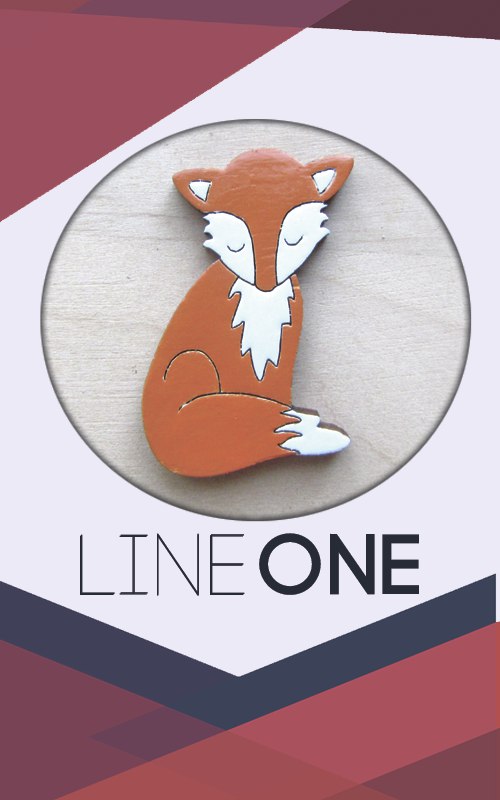 Дерев’яний значок Лисичка | Foxy