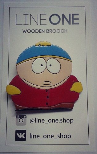 Дерев'яний значок Ерік Картман Південний Парк / Eric Cartman South Park