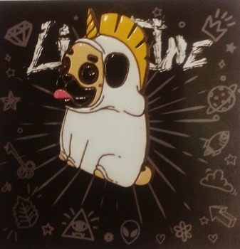 Деревянный значок Мопс Единорог | Pug Unicorn