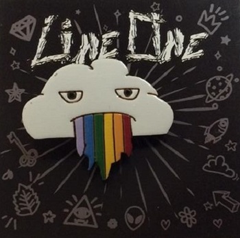 Деревянный значок Радужная Туча | Rainbow Cloud