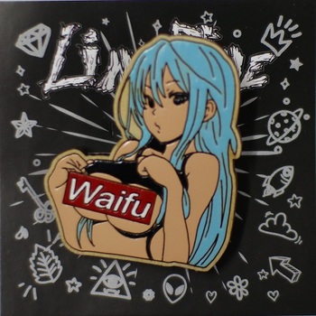 Деревянный значок Waifu (Blue)