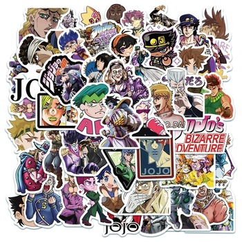 Стікерпак «Неймовірні пригоди ДжоДжо» | Набір яскравих наклейок JoJo’s Bizarre Adventure 50 шт