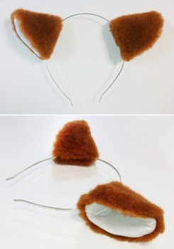 Коричневые неко ушки на ободке