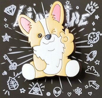 Деревянный значок Корги | Corgi