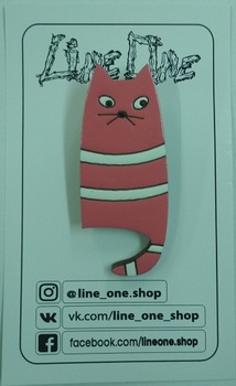 Дерев'яний значок Рожевий Кот | Pink Cat