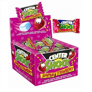 Жувальна гумка Chupa Chups Center Shock Jumping Strawberry