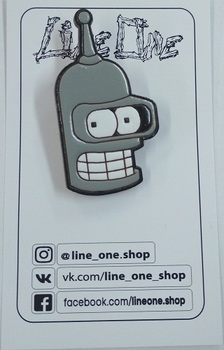 Дерев'яний значок Бендер Футурама | Bender Futurama