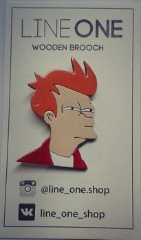 Дерев'яний значок Фрай Футурама | Fry Futurama