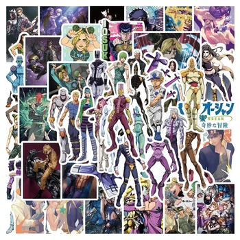 Стікерпак «Неймовірні пригоди ДжоДжо» | Набір яскравих наклейок JoJo’s Bizarre Adventure 50 шт