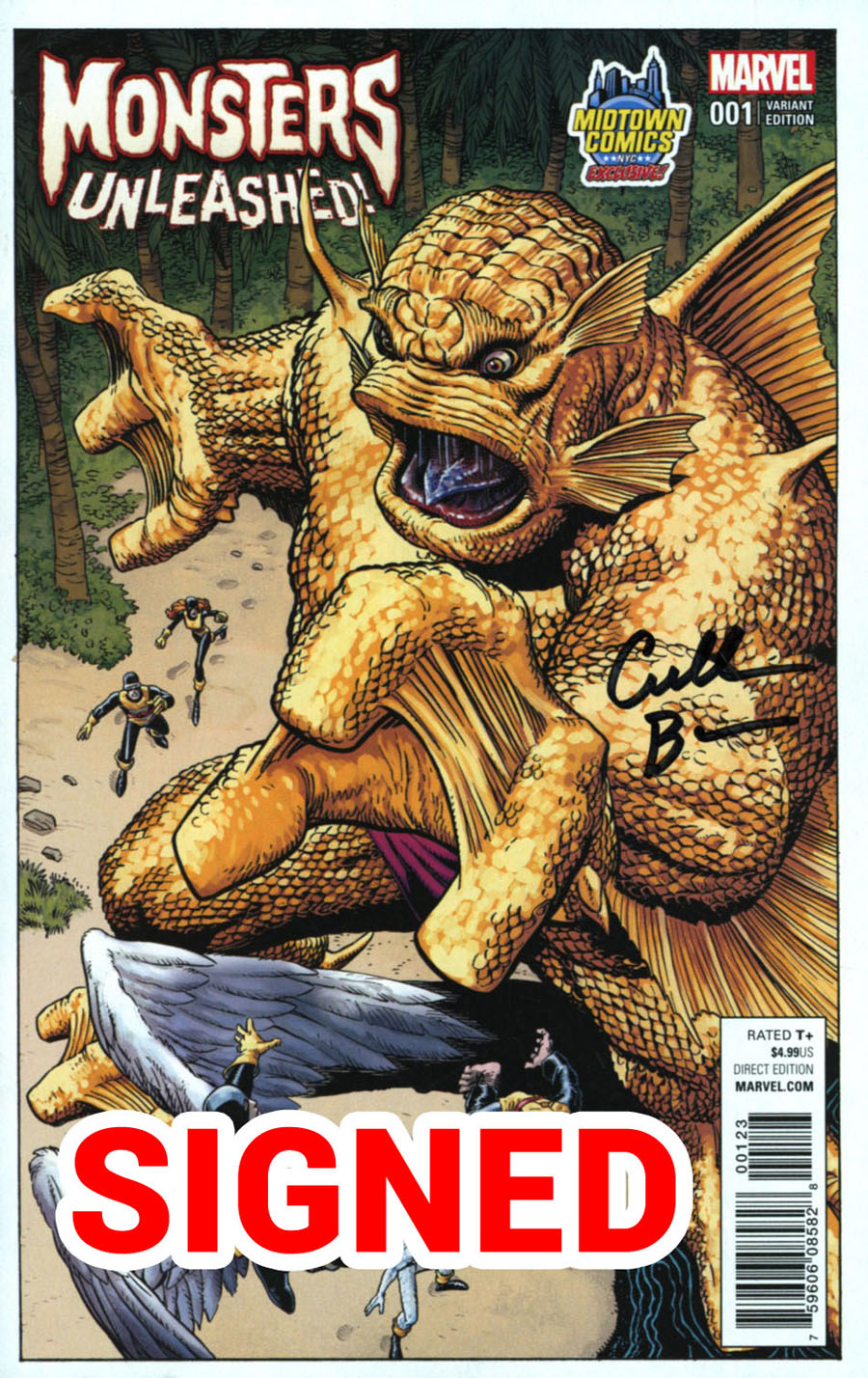 Monsters Unleashed #1 Обкладинка N Midtown ексклюзивна варіація обкладинки Артура Адамса з автографом Келлена Банна