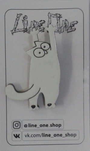 Дерев'яний значок Кот Саймона | Simon's Cat