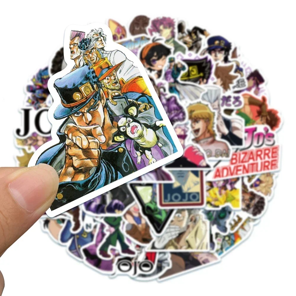 Стікерпак «Неймовірні пригоди ДжоДжо» | Набір яскравих наклейок JoJo’s Bizarre Adventure 50 шт