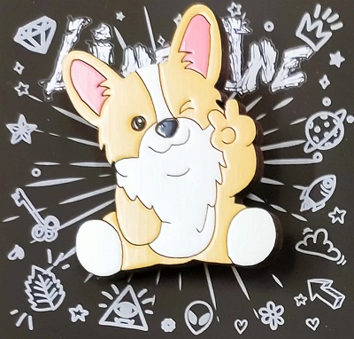 Деревянный значок Корги | Corgi
