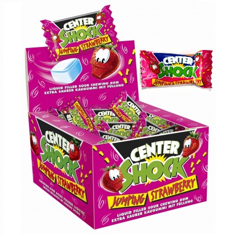 Жувальна гумка Chupa Chups Center Shock Jumping Strawberry